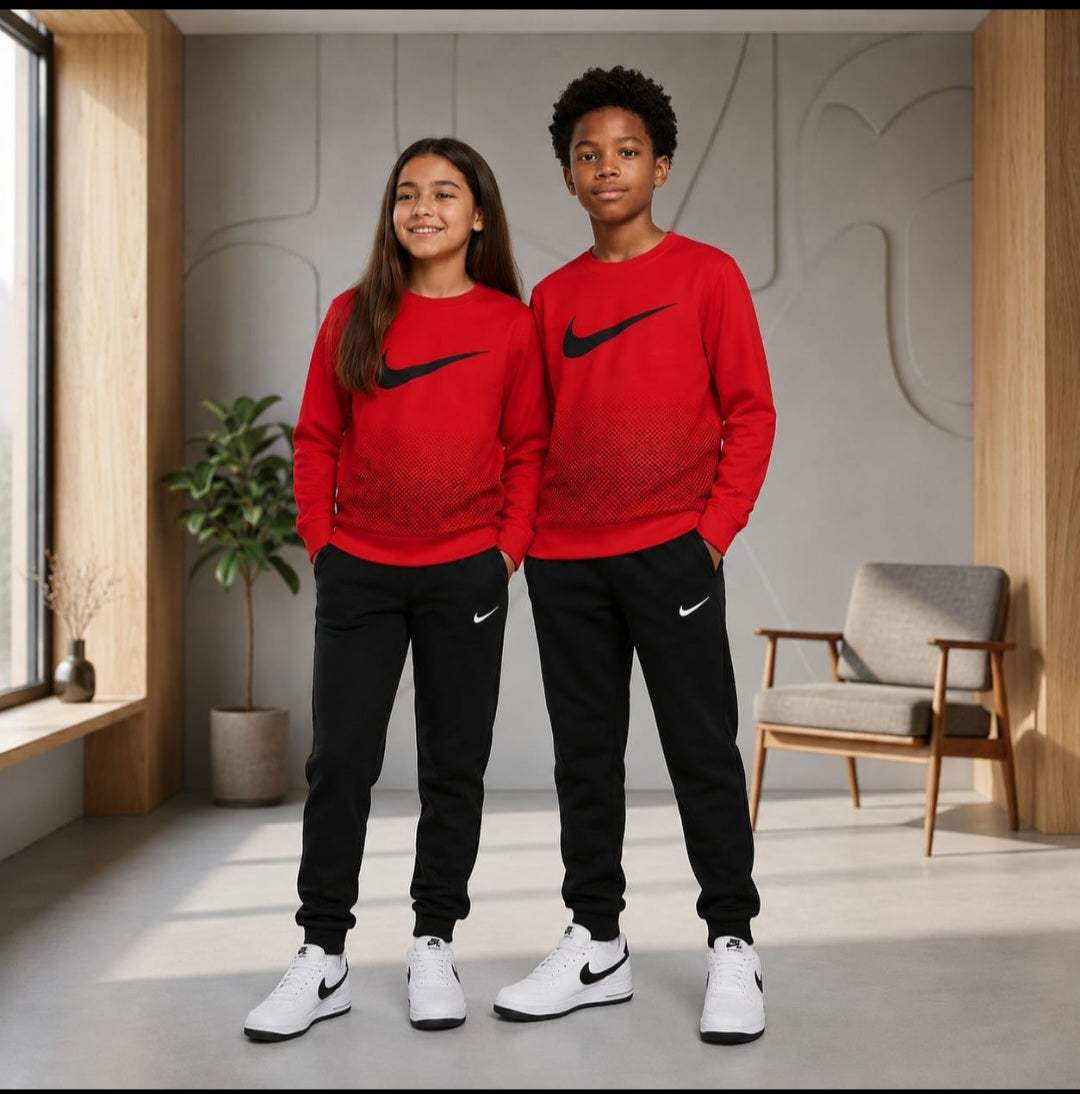 Girls,& Boys Red and Black Nike Tracksuit