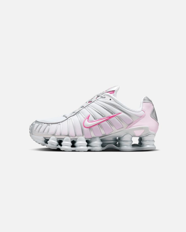 Ladies Pink and Grey Nike Shox