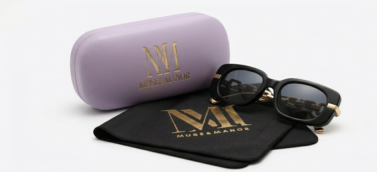 Muse&Manor Signature Black Gold Sunglasses