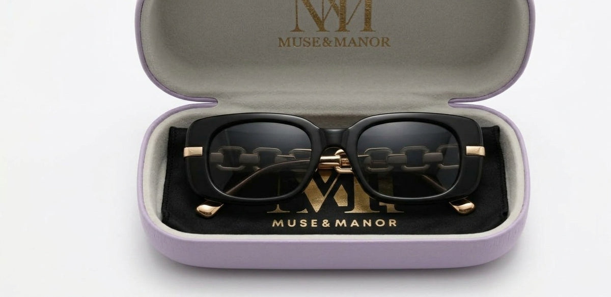 Muse&Manor Signature Black Gold Sunglasses