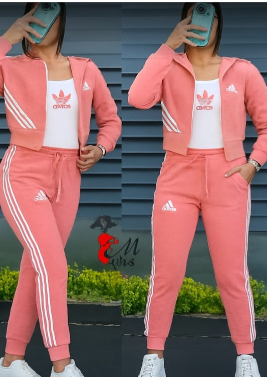 Addidas Tangirine Cropped Tracksuits