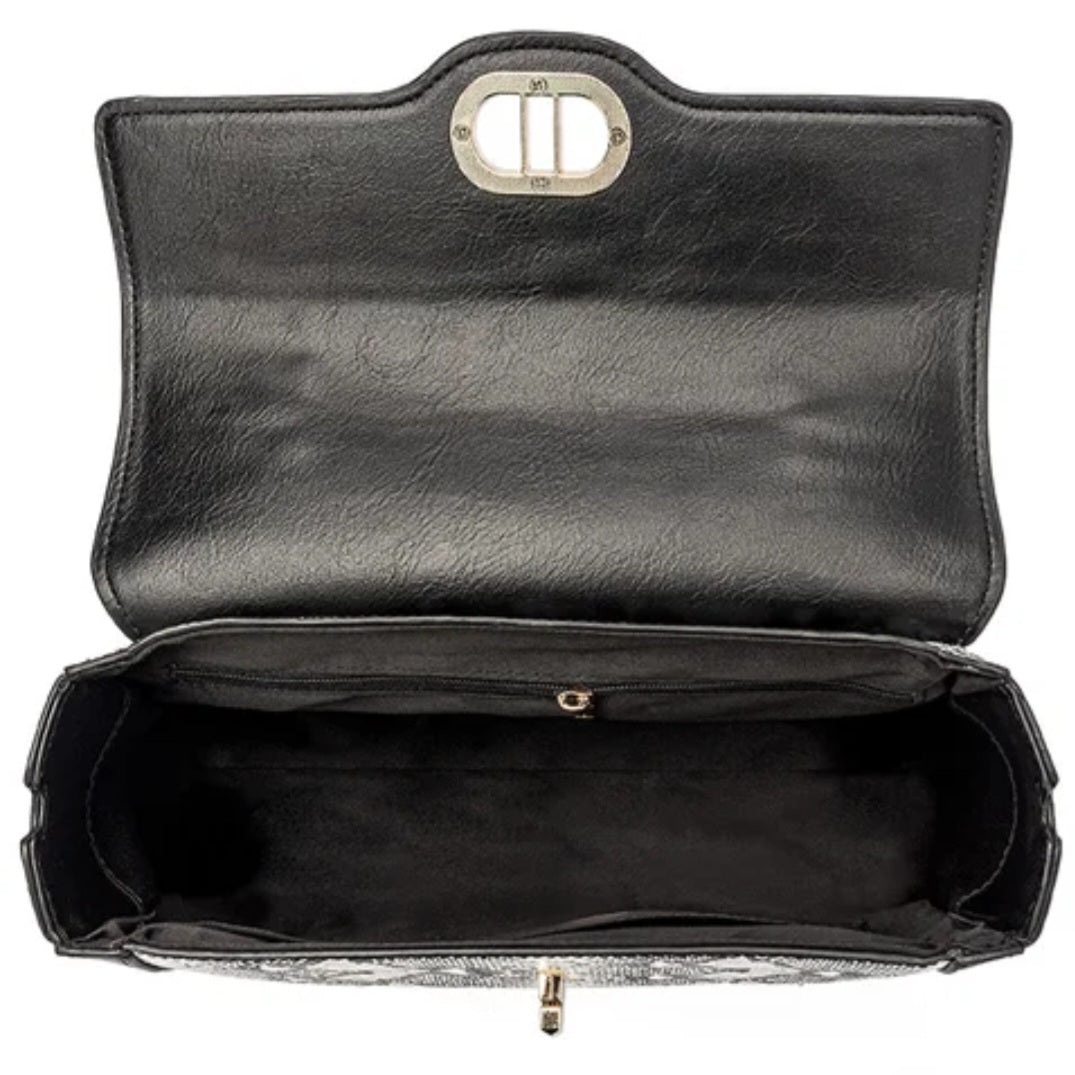 Muse&Manor Luxury Snakeskin Print Flap Handbag – Statement Top-Handle Crossbody