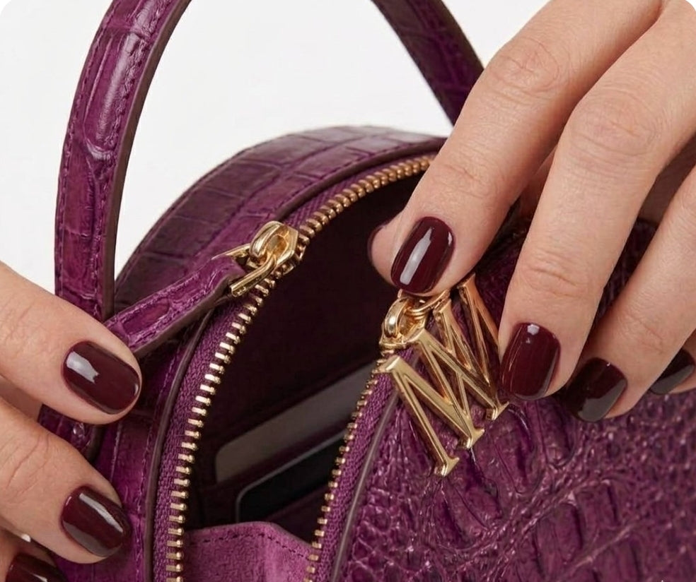 CrocEmbossed Round Luxury Handbag.